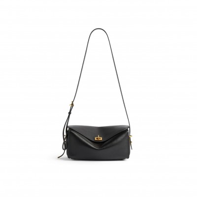 BALENCIAGA WOMEN'S LE 7 SHOULDER BAG MEDIUM IN BLACK 8681022ACJZ1053 (26*13.5*10cm)